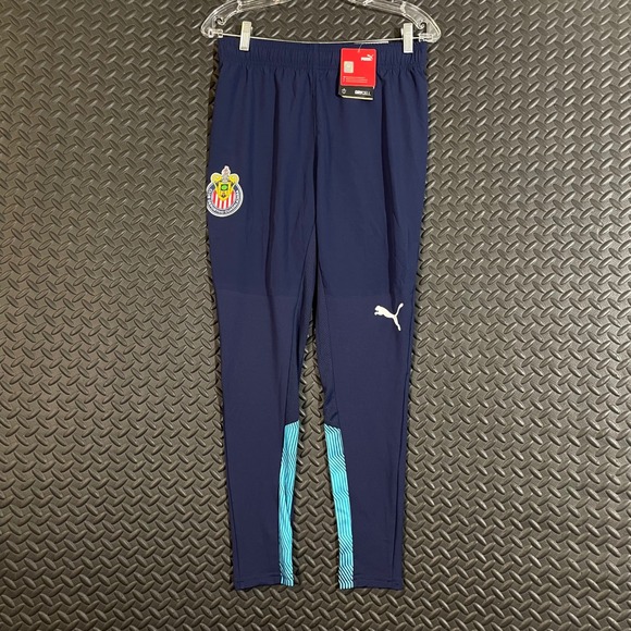 New Chivas Guadalajara Puma Dry Cell Navy Blue Soccer Track Pants Men's Small - Picture 1 of 7